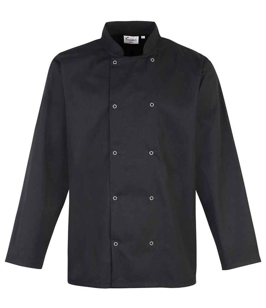 Premier Unisex Long Sleeve Stud Front Chef's Jacket- PR665
