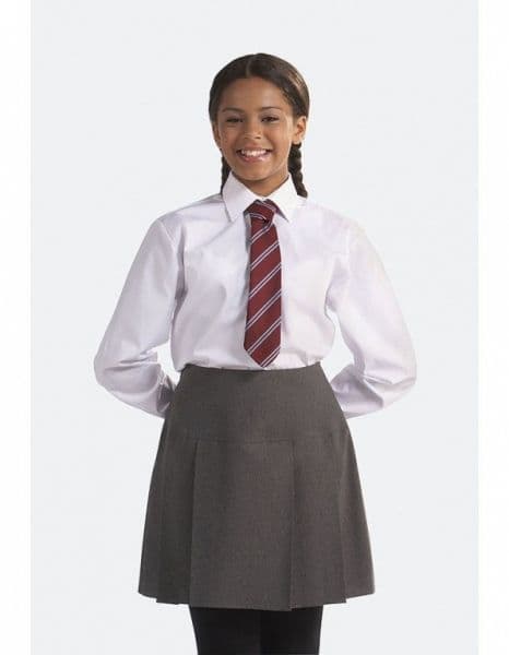 Girls Regular Fit 2 Pack Non Iron Long Sleeved Shirt White