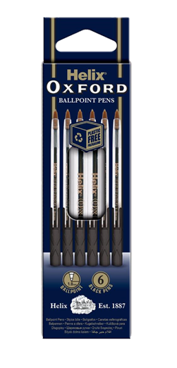 Helix Oxford Ballpoint Pen 6 Pack