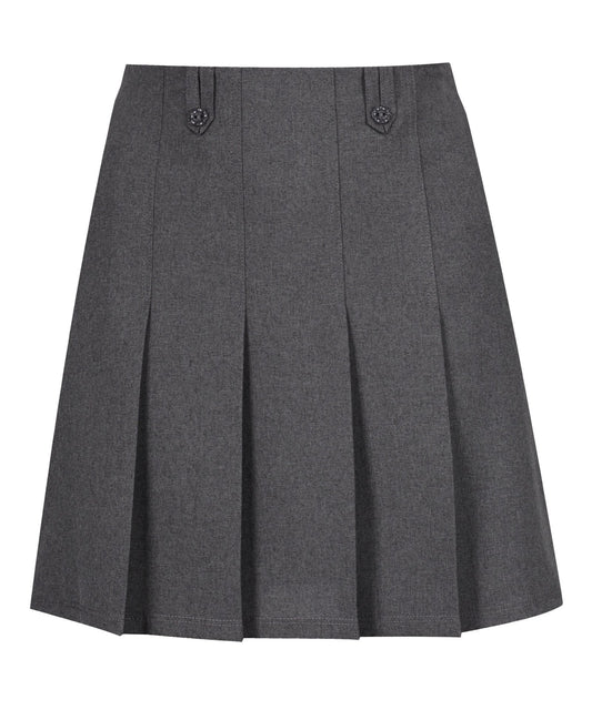 Flower Button Skirt-Grey