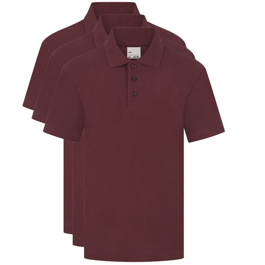 Prime Polo Shirts 3 Pack - Burgundy