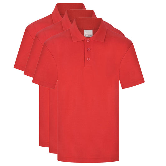 Prime Polo Shirts 3 Pack - Red