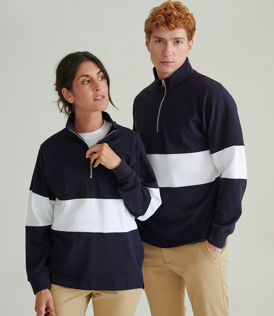 Panelled 1/4 Zip Neck Top