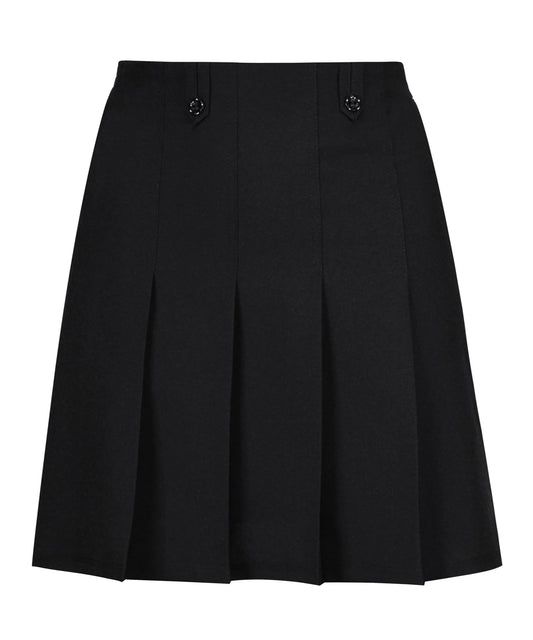 Flower Button Skirt-Black