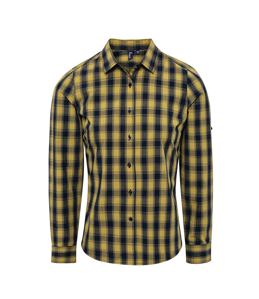Premier Mulligan Check Ladies Long Sleeve Shirt