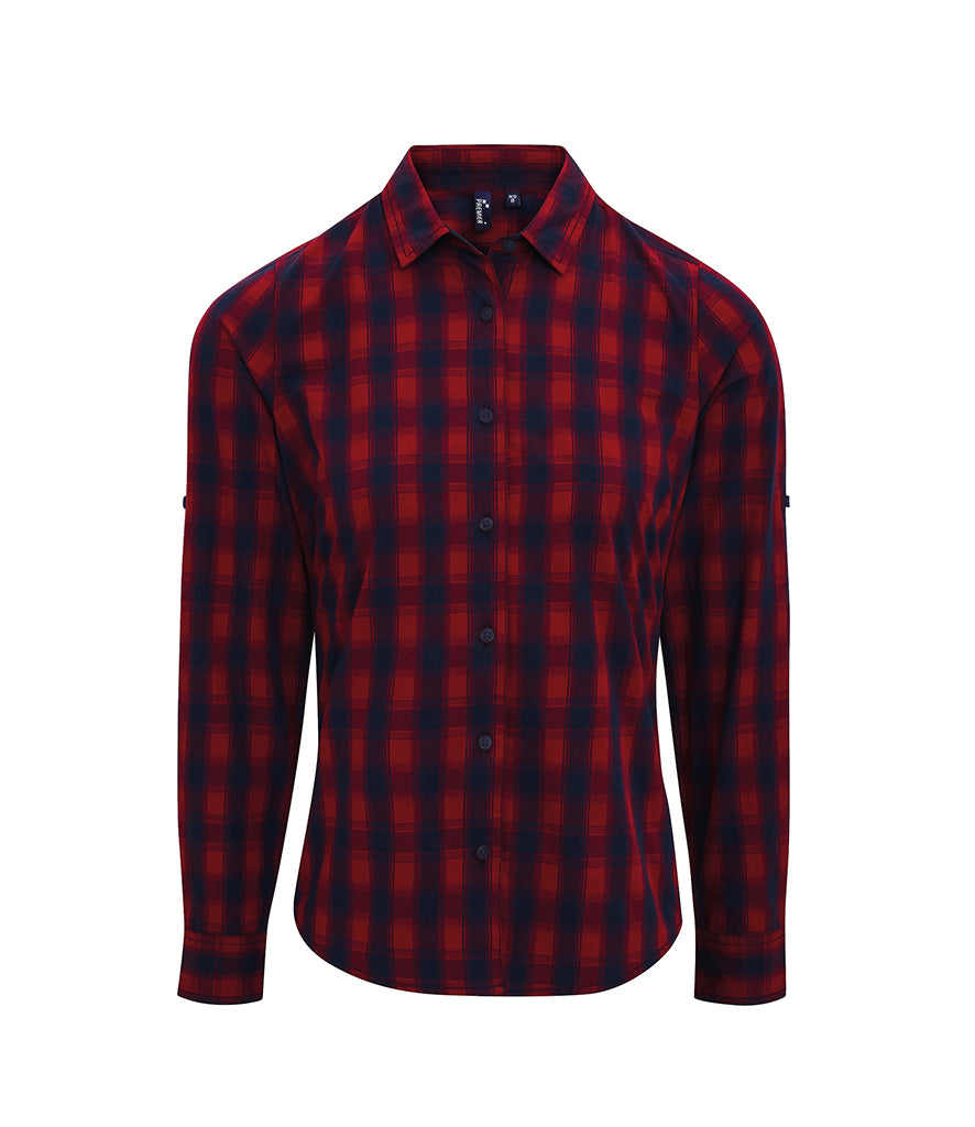 Premier Mulligan Check Ladies Long Sleeve Shirt