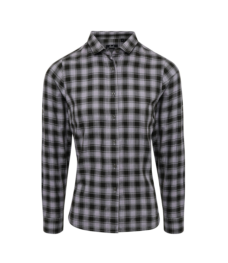 Premier Mulligan Check Ladies Long Sleeve Shirt