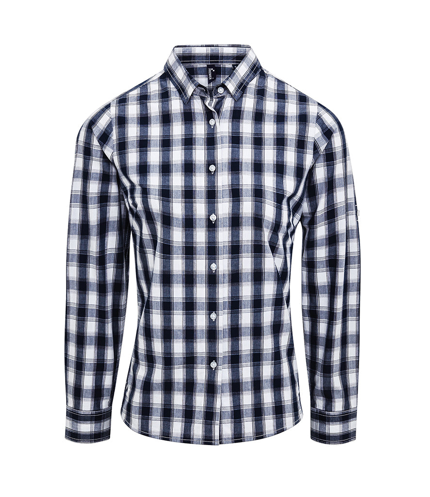 Premier Mulligan Check Ladies Long Sleeve Shirt