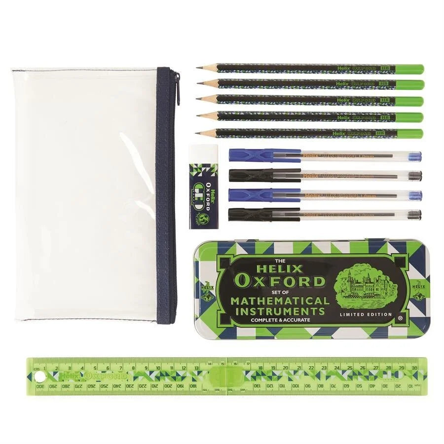 Oxford Geo 23-Piece Bulk Stationary Set-Green