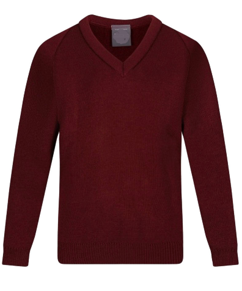 Dark Wine V-Neck Jumper
