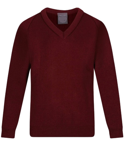 Dark Wine V-Neck Jumper